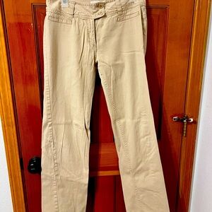 Beige Straight-Leg Pants